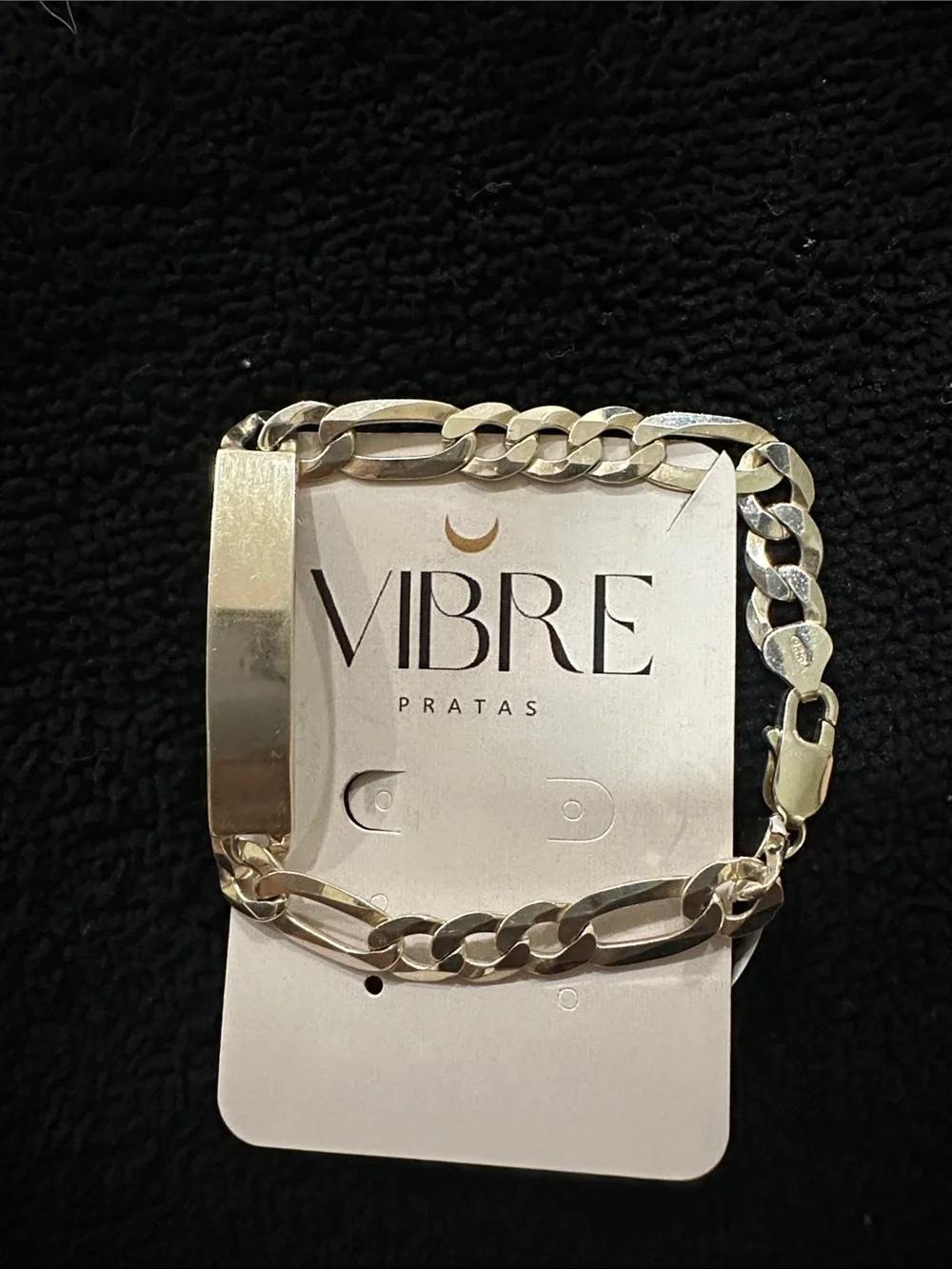 Vibre Pratas Silver ID Curb Chain Bracelet